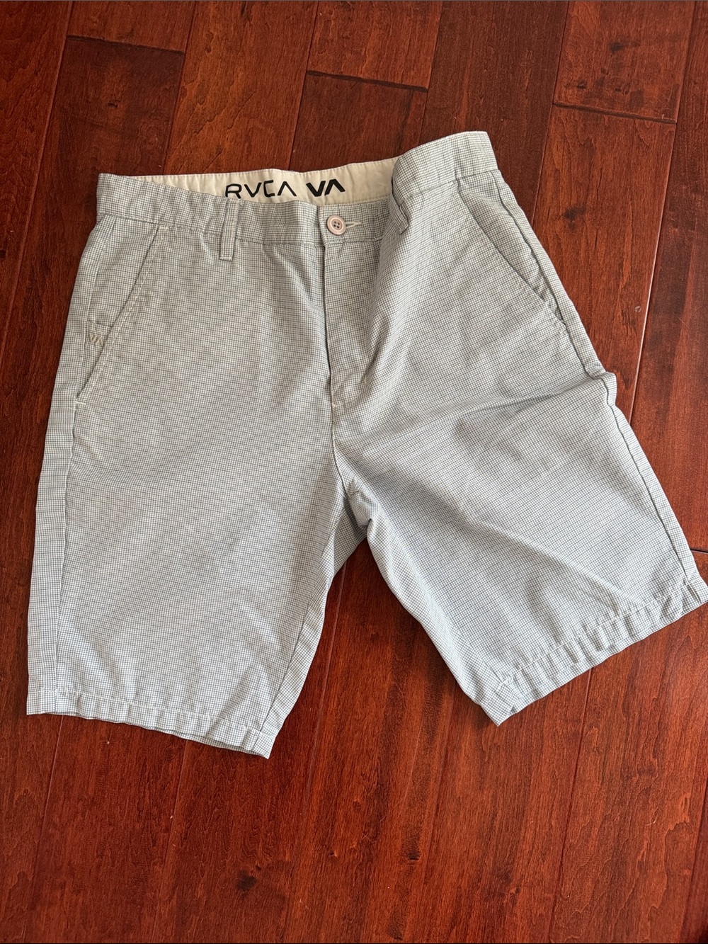 RVCA Men's Light blue/Gray Textured Chino Shorts 30